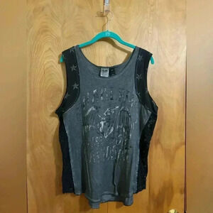 Harley Davidson Tank Top Lace and Stars Grey Size Xl EUC